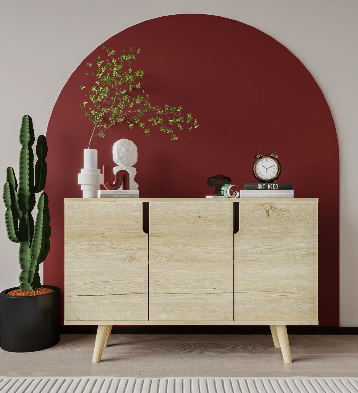Consola, Hanah Home, Verona 120, 120x80x30 cm, PAL, Maro - imagine 7